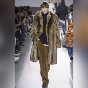 Dries Van Noten runway faux fur coat S BNWT